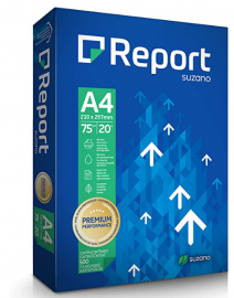 Folha A4 Papel Sulfite 75g- 500 Folhas Report Premiun